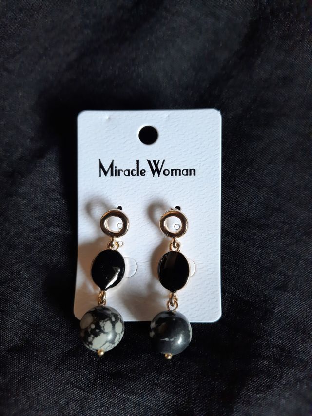 Orecchini Miracle Woman neri e oro