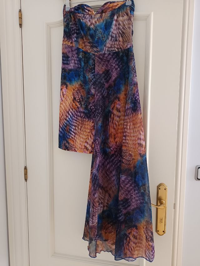 Vestido fiesta asimétrico, azul💜