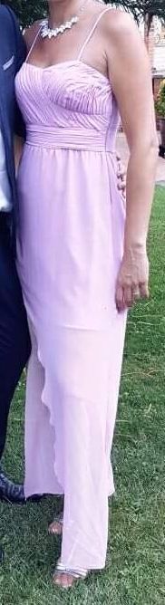 Vestido asimétrico rosa fiesta