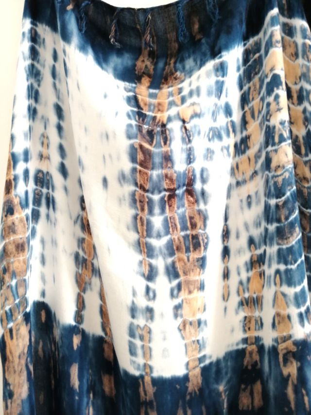 Pareo blu e bianco - tintura legata