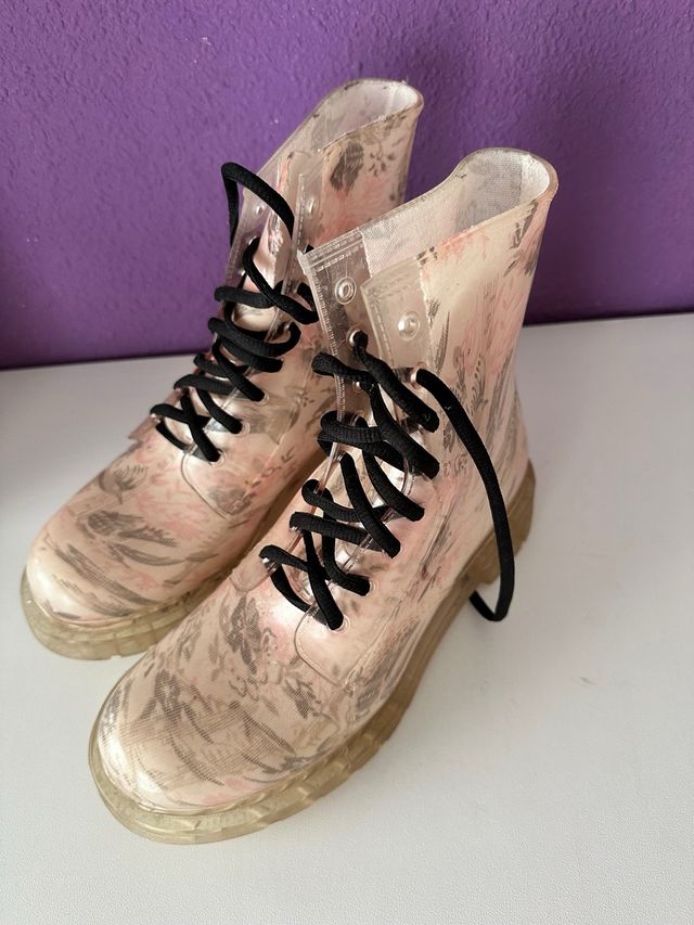 Botas lluvia Drip Drop beige/rosa talla 40