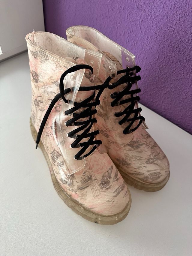 Botas lluvia Drip Drop beige/rosa talla 40