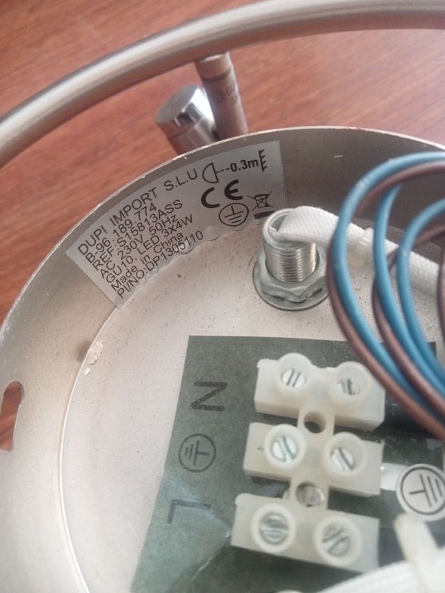 Lámpara techo LED 3 luces - metal