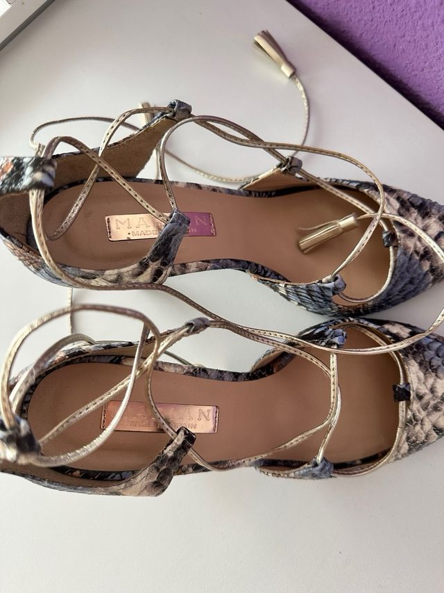 Zapatos tacón serpiente multicolor talla 40