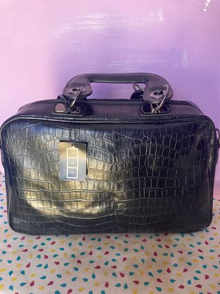 Bolso negro piel cocodrilo