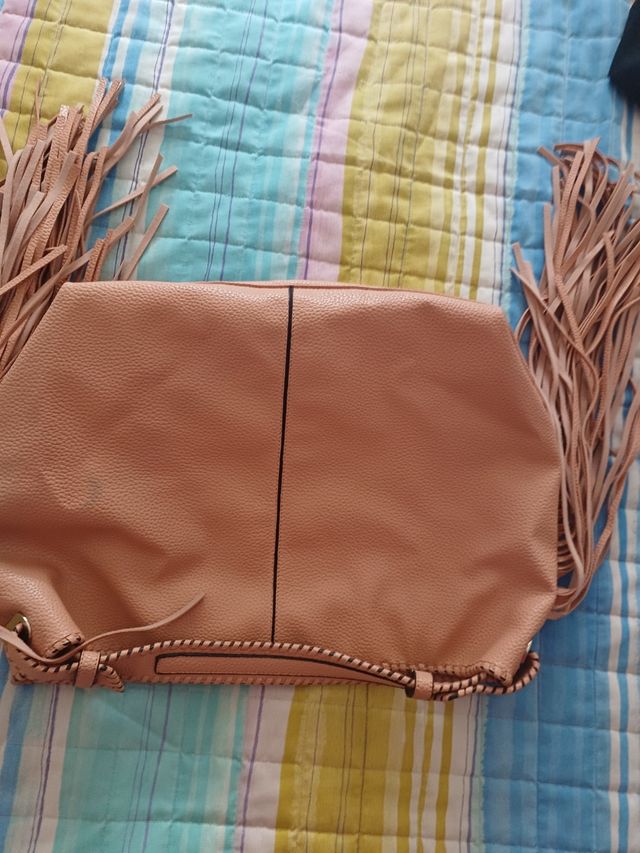 Bolso flecos beige
