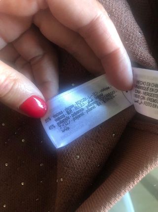 Top chaleco Zara marrón con pedrería - Talla