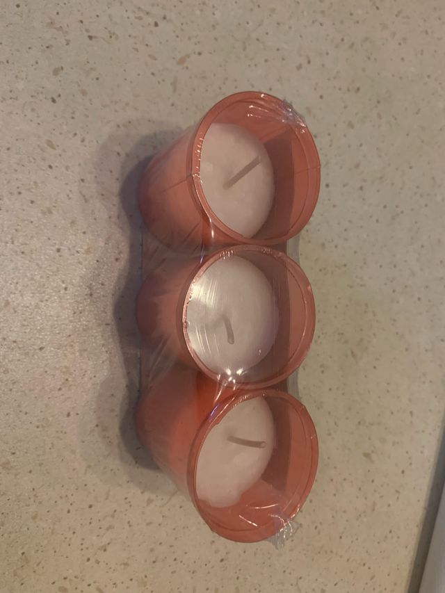3 Candele Votive Rosa & Arancio