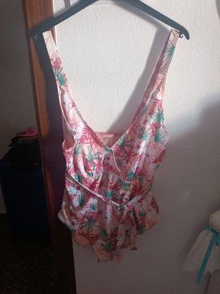 Bañador Esmara XXL estampado floral rosa
