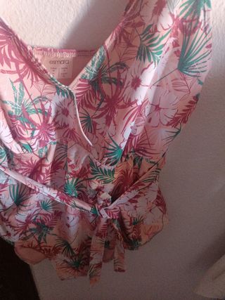 Bañador Esmara XXL estampado floral rosa