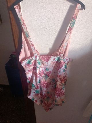 Bañador Esmara XXL estampado floral rosa