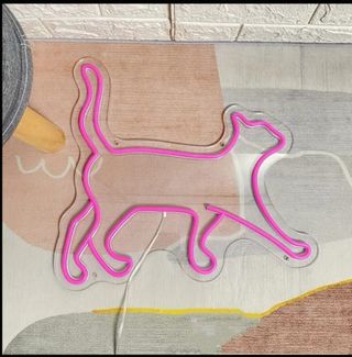 Lampada Neon Led "Gattina Rosa"