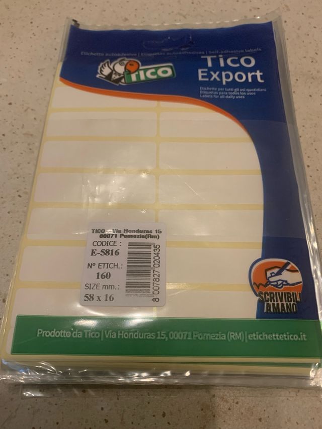 Etichette adesive Tico Export 58x16 mm - 160 pz