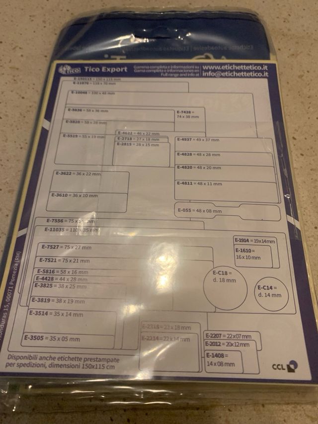 Etichette adesive Tico Export 58x16 mm - 160 pz