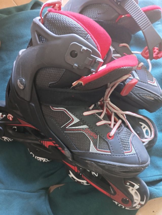 Patines en línea. Poco uso 35-38 Con mochila
