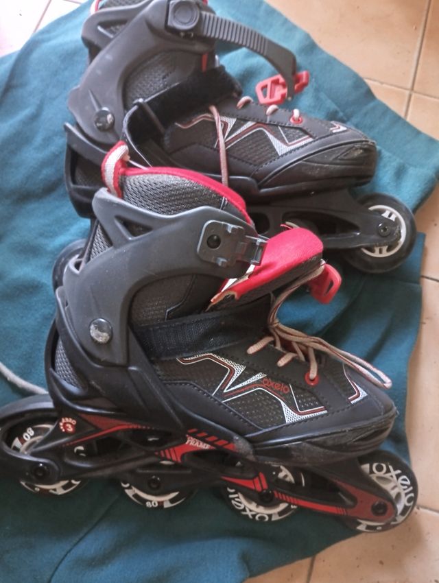 Patines en línea. Poco uso 35-38 Con mochila