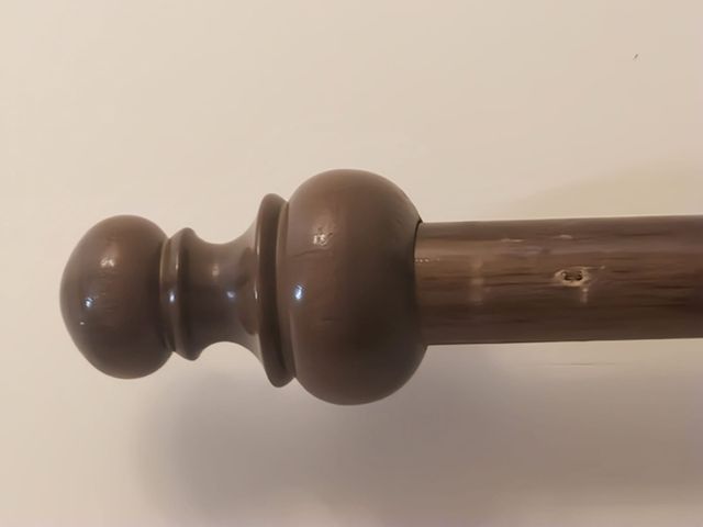 Barra Cortina Madera Maciza color Nogal