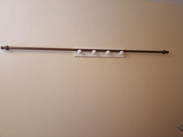 Barra Cortina Madera Maciza color Nogal