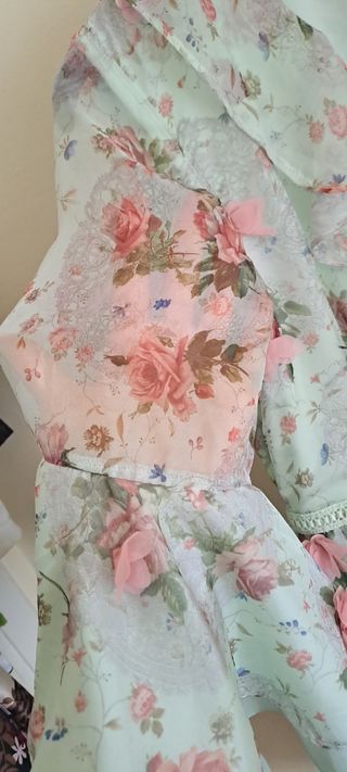 Vestido Fetiche Suances M - Verde/Rosa