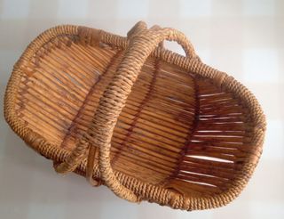 Cesta mimbre vintage marrón