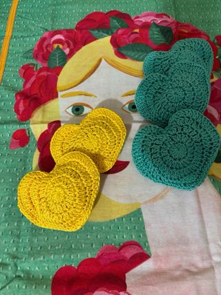 Set 5 profuma biancheria uncinetto a cuore