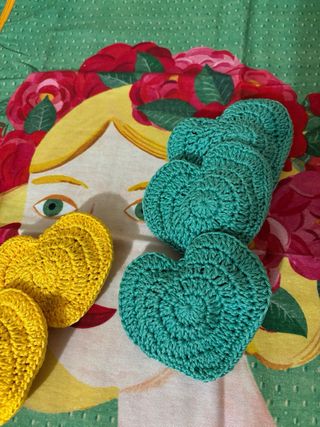 Set 5 profuma biancheria uncinetto a cuore