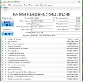 SSD NVMe Samsung 256GB