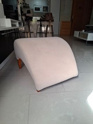 Reposapiés beige madera tela - 58x53x40