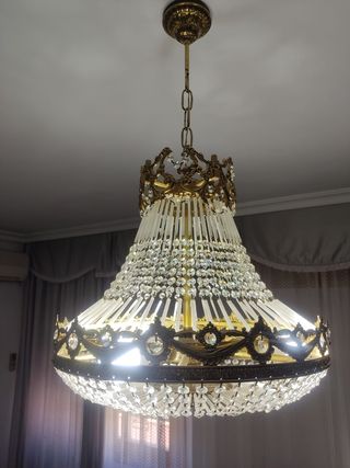 Lampara Cristal Swarovski Dorada