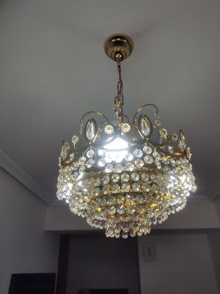 Lampara Cristal Swarovski dorada