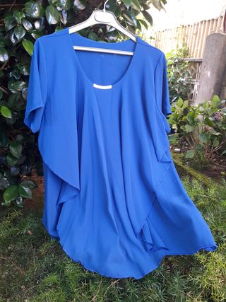 Blusa azul gasa - Talla única