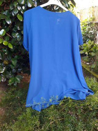 Blusa azul gasa - Talla única