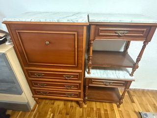 Sinfonier y 2 mesitas | Marmol | Madera