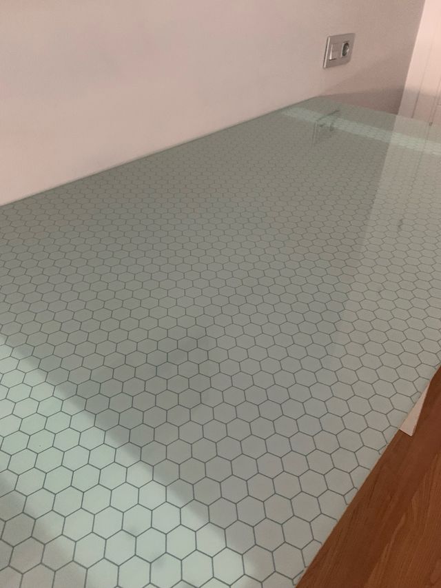 Mesa escritorio cristal blanco