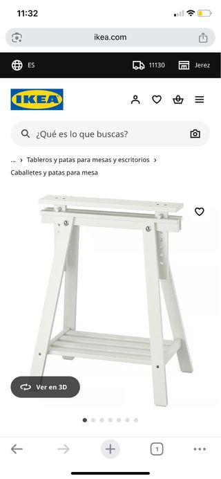Mesa escritorio cristal blanco.Caballetes Mittback