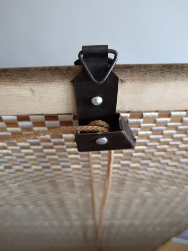 Estor/esterilla enrollable de bambú beige y marrón