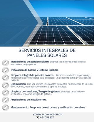 Servicios integrales paneles solares.