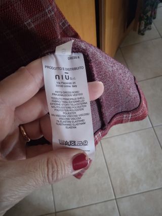 Vestito Niu a quadri - rosso grigio