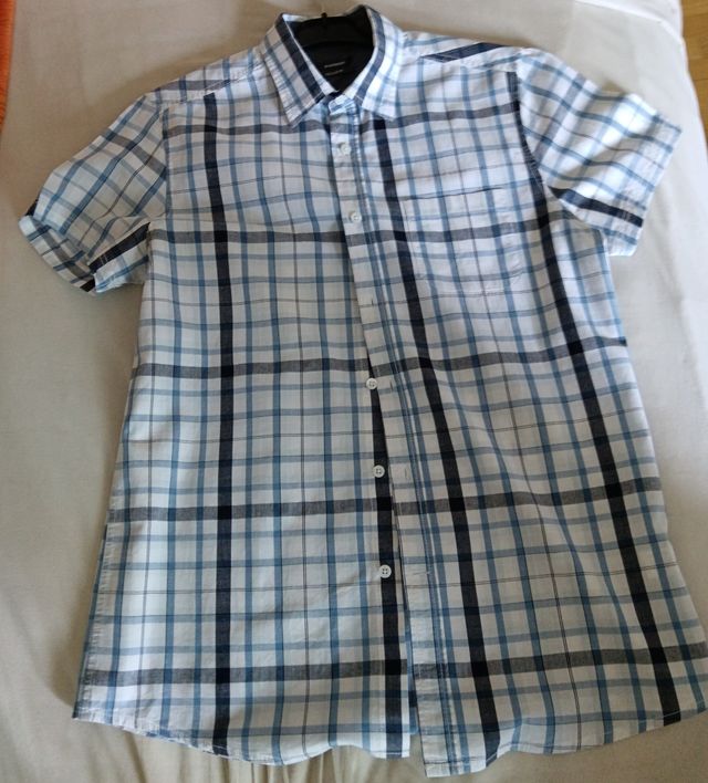 Camisa in extenso manga corta - azul