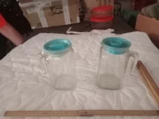 3 Caraffe in Vetro + 2 Bicchieri calici vino 