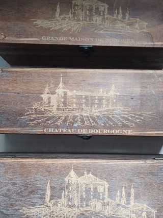 3 Cajas Vino Madera - Decorativas