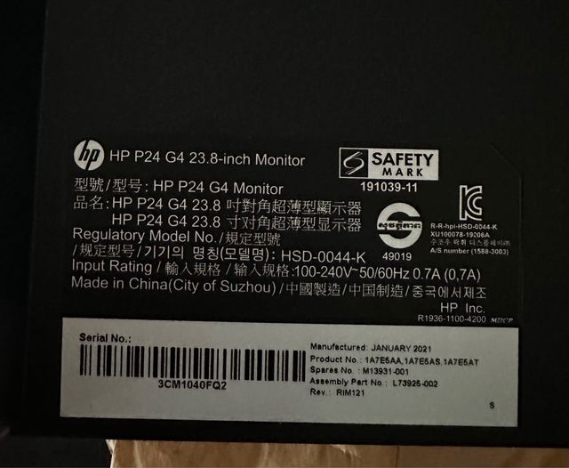Monitor HP P24 G4 led