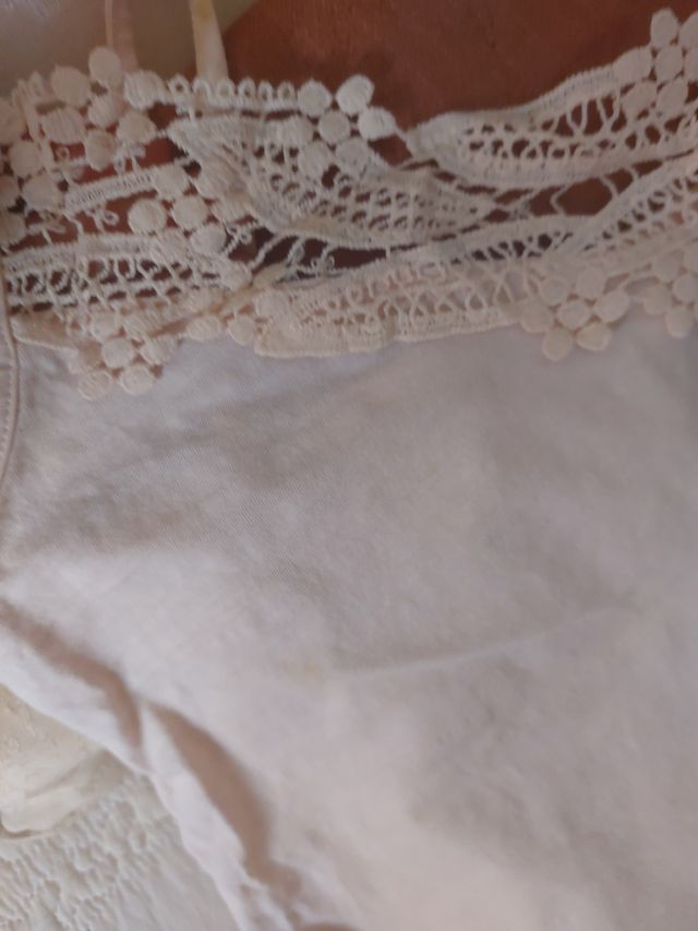 Pijama mujer - top encaje rosa y shorts rayas