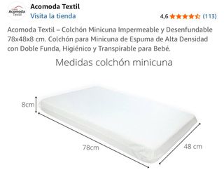 Colchón Minicuna 78x48 Impermeable
