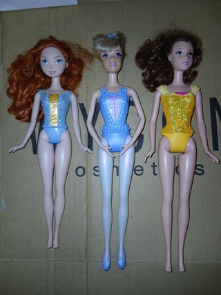 3 Bambole Disney - Belle, Cenerentola, Merida