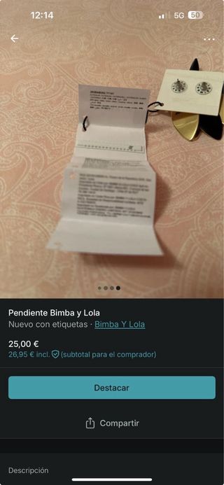 Pendientes Bimba y Lola - dorados y negros