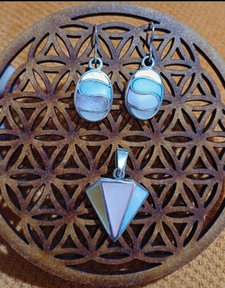 Joyas Plata Nacar - Aretes y dije