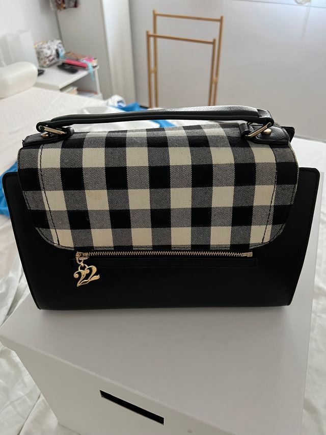 Bolso mujer blanco y negro