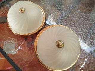 2 Plafones vintage dorados