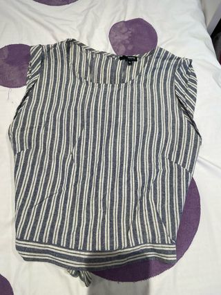 Top OKEYSI rayas azul blanco XL